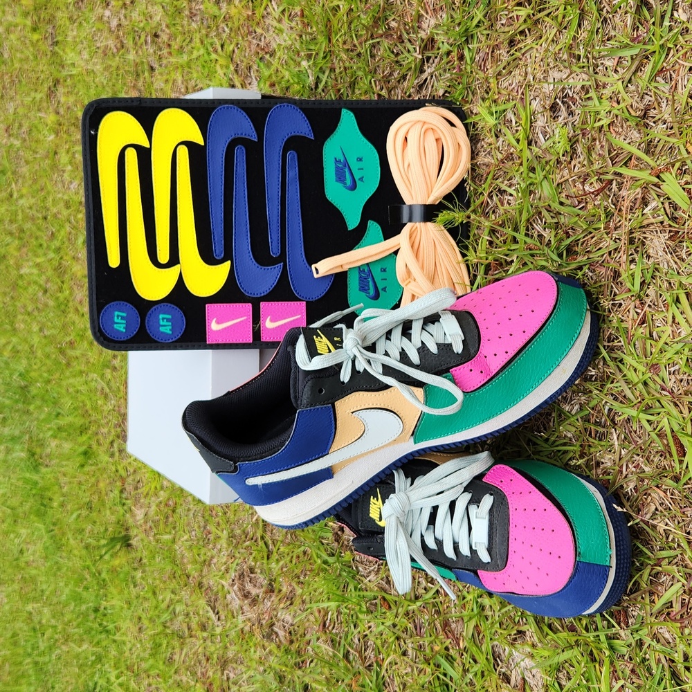 Nike Air Force 1/1 'Mulitcolor' Black Grey White DB2576-001 Men's Size 10